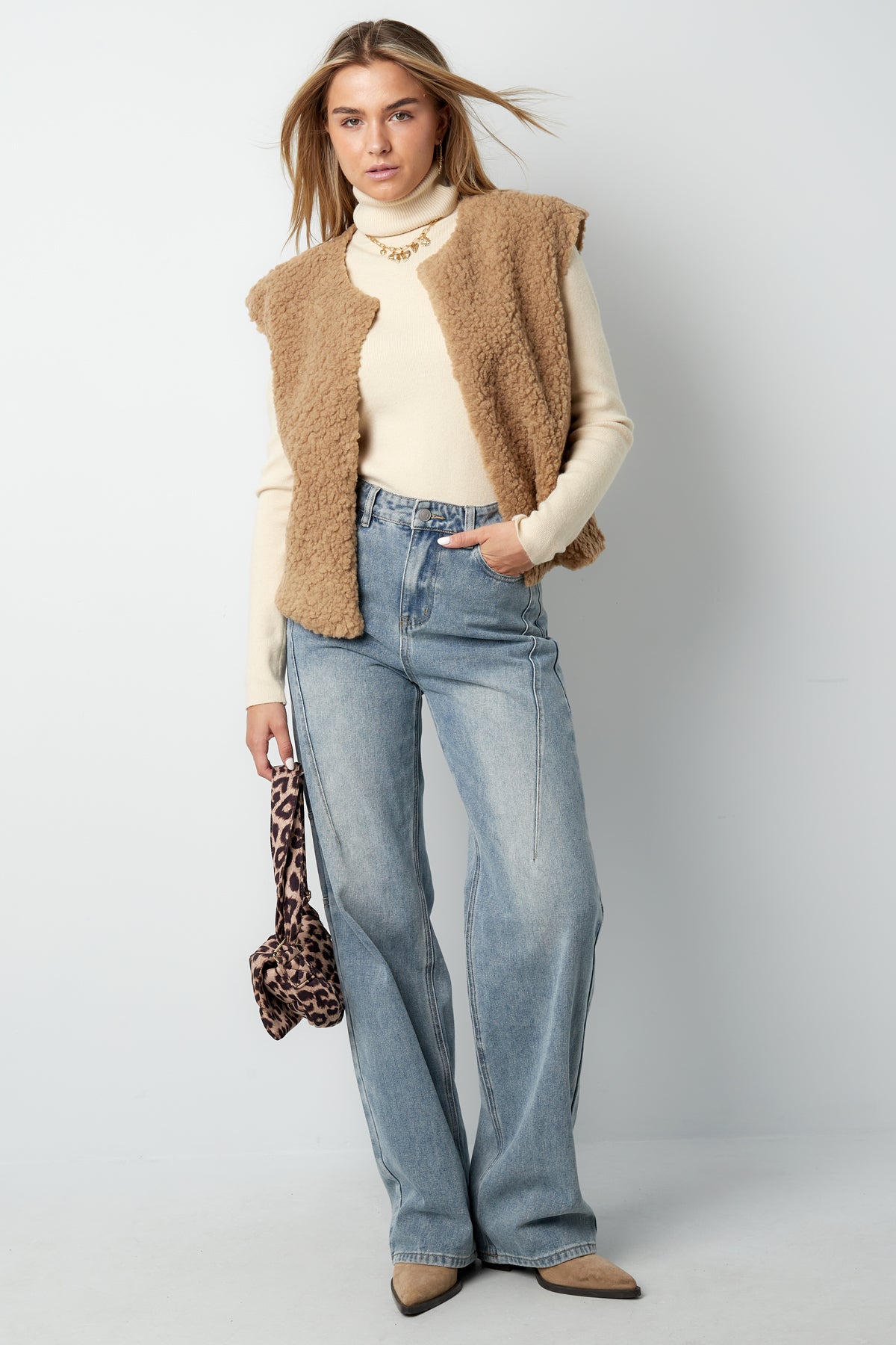 Woven Polyester Fiber Gilet Femme Casual Solid Color Fall/Winter