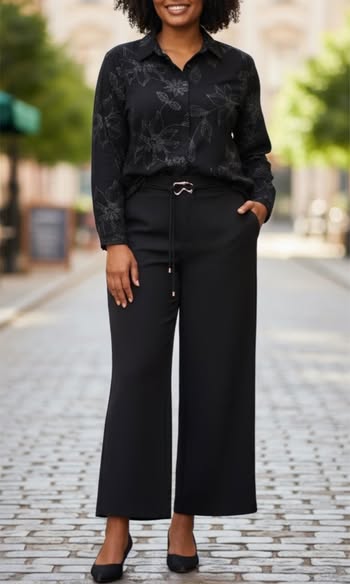 Pantalon femme chic avec ceinture cordon TU Curvy