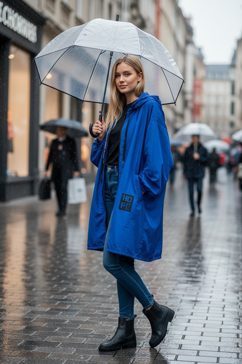 Veste déperlante à capuche grande taille – Légère et pratique TU curvy