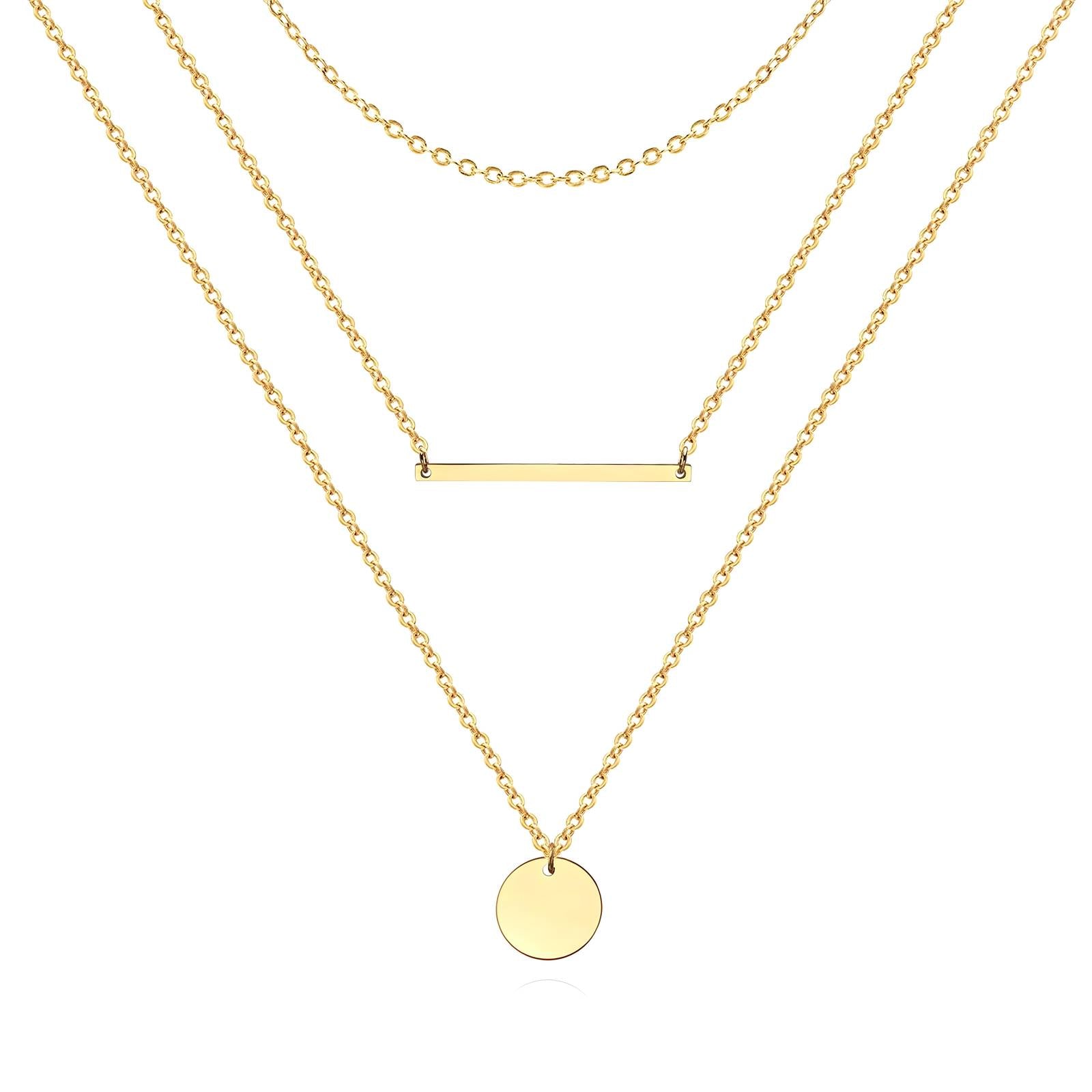 Collier multi-rangs doré – Acier inoxydable