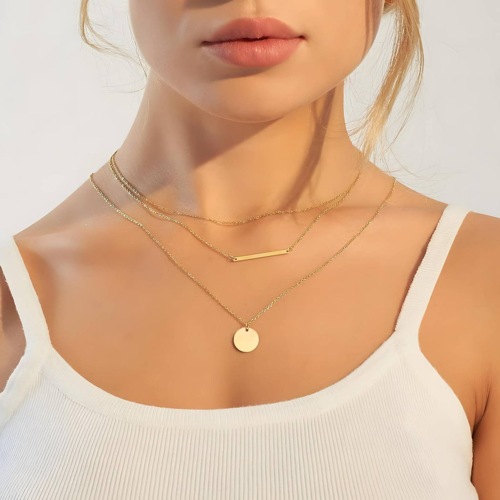 Collier multi-rangs doré – Acier inoxydable