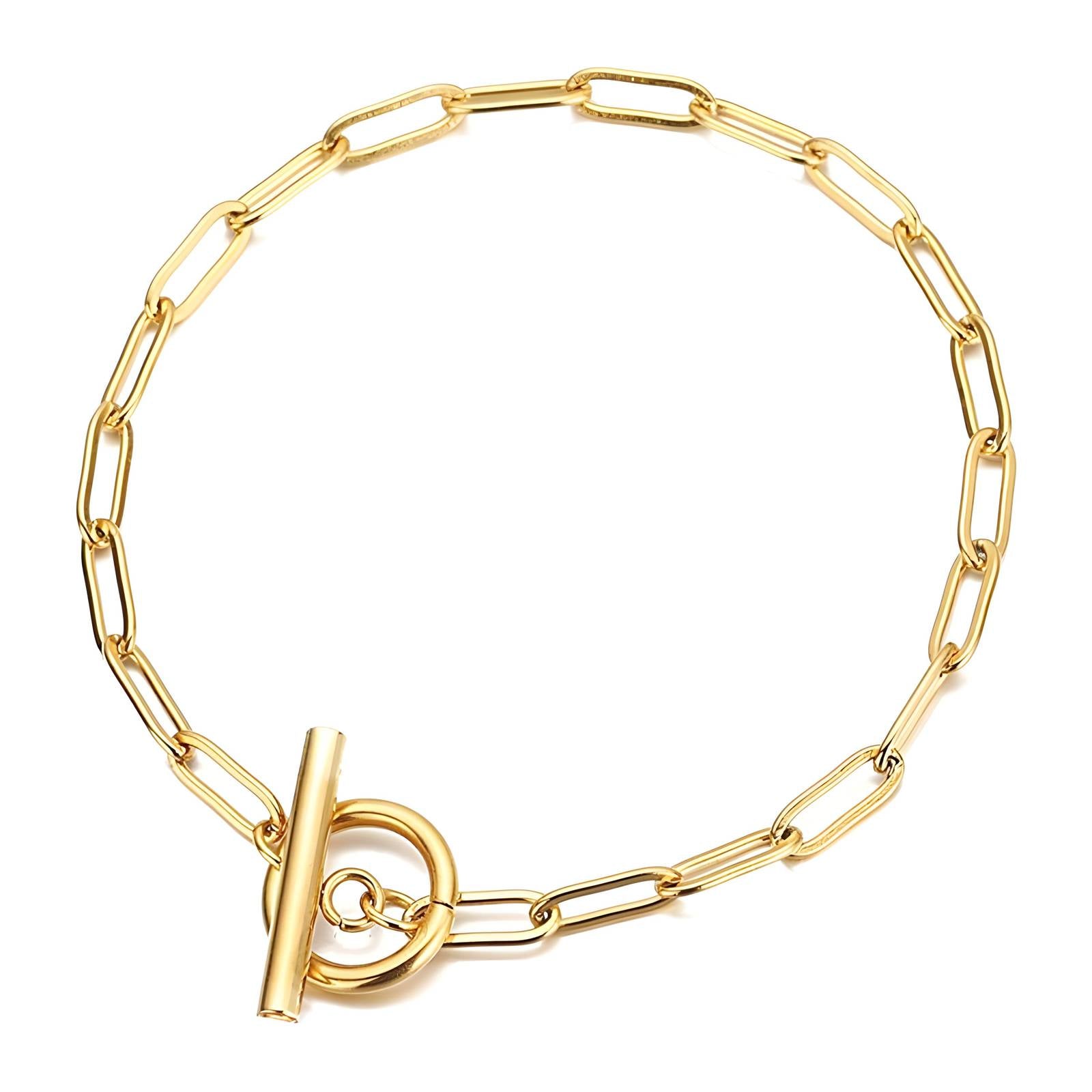 Bracelet chaîne minimaliste doré – Acier plaqué or 18K