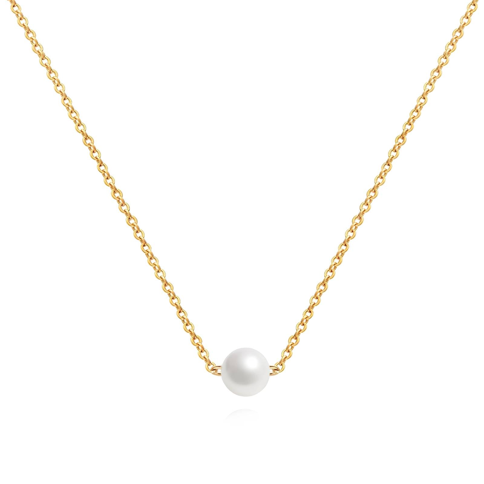 Collier perle doré – Acier inoxydable