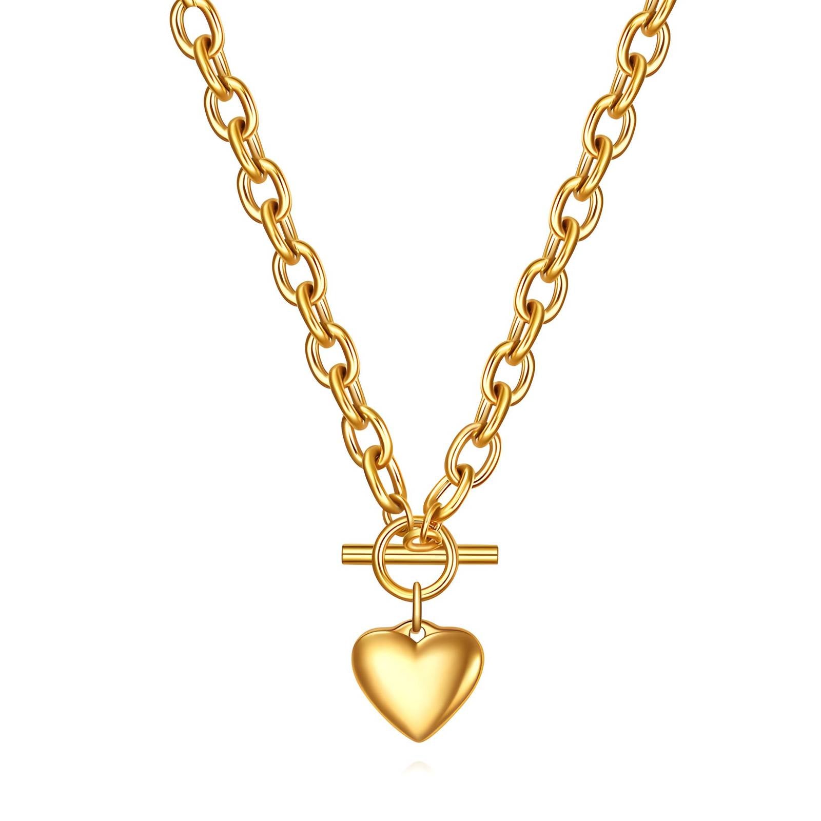 Collier cœur – acier inoxydable doré 18K