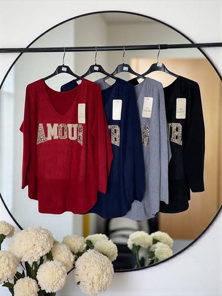 Pull en maille stretch avec inscription | TU Curvy