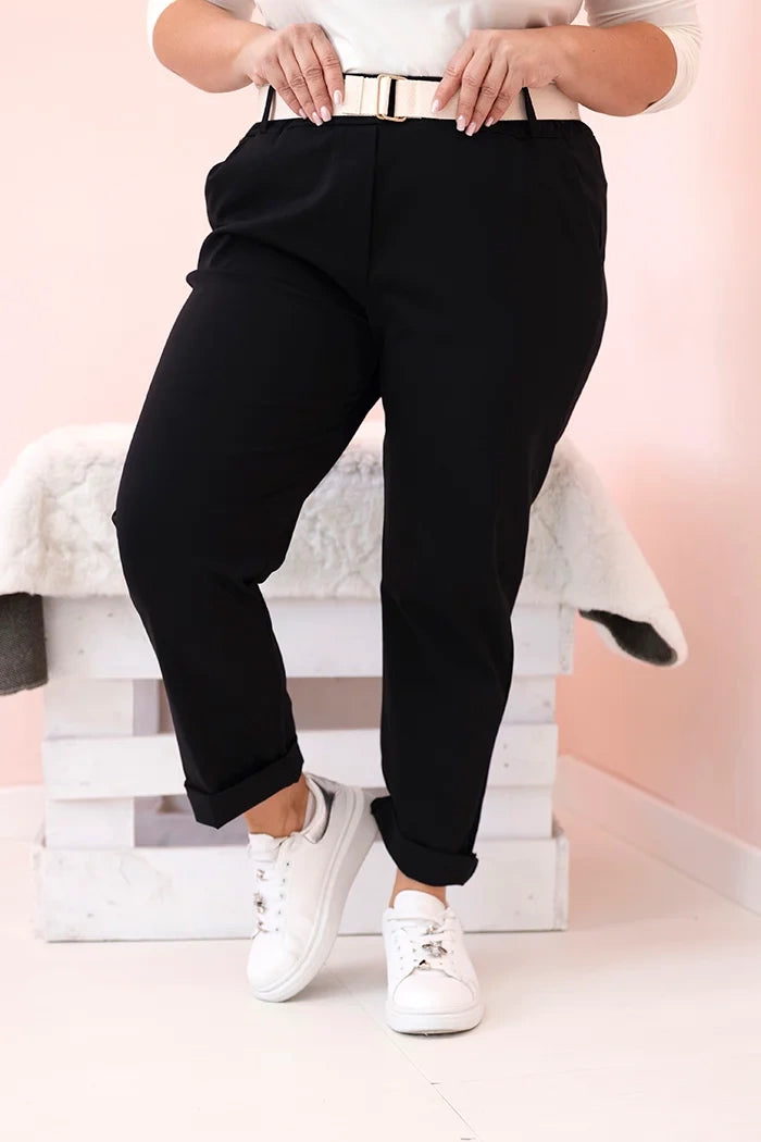 Pantalon Punto Milano avec ceinture Curvy