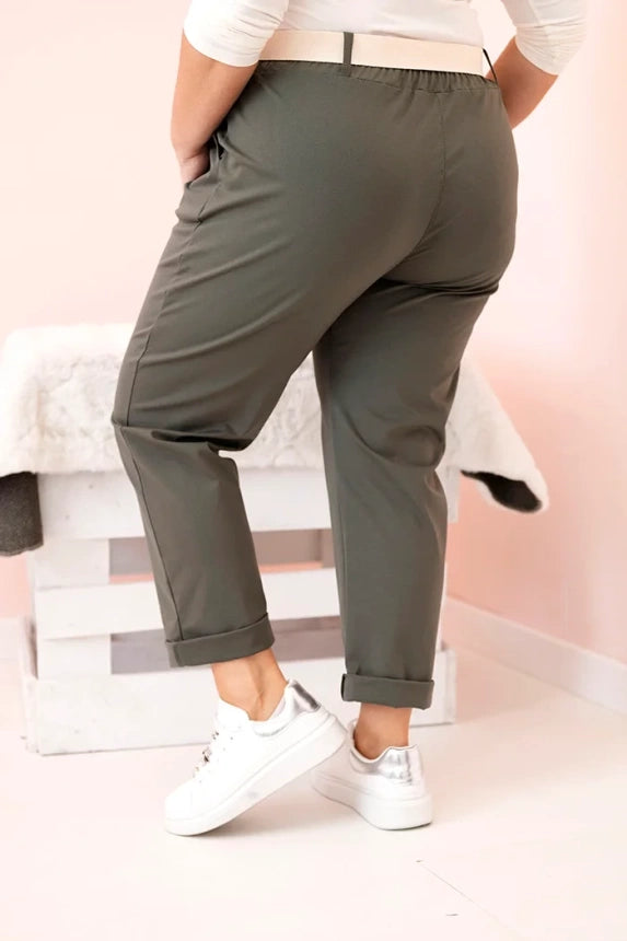 Pantalon Punto Milano avec ceinture Curvy