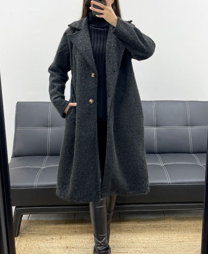 Manteau long oversize à poils doux – Coupe élégante et confortable TU